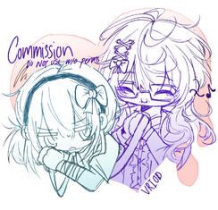 comm - 2x lineart chibi !